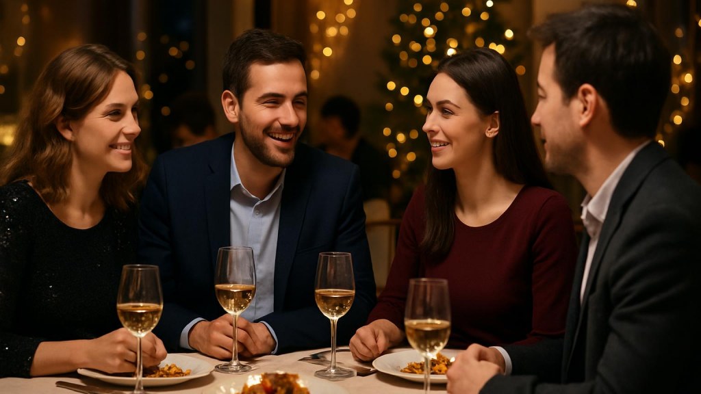 Capodanno single a Bari: cenone, serata e nuove conoscenze Gruppo di adulti in contesto conviviale per Capodanno